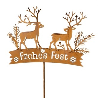 Metal Garden Stake Happy Holidays