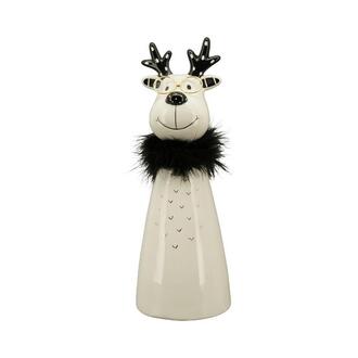 Ceramic Reindeer Glasses/Fur Collar