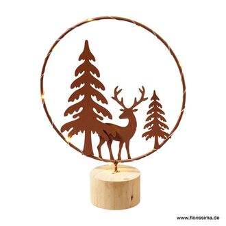 Led Metal Ring Deer/Fir Trees