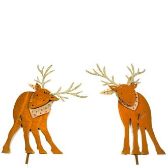 Metall Hirsch Rusty/Glittergeweih