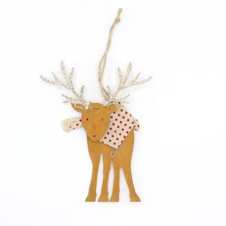 Metal Deer Rusty/Glitter Antlers