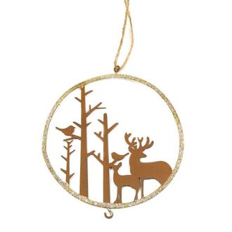 Bague en Métal Motif Rouillé/Pailleté/Forêt