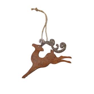 Metall Hirsch Rusty/Glitter
