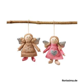 Stoff Engel Schneeflocke/Herz