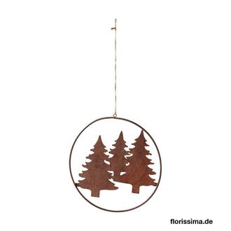 Sapins Suspendus en Métal Dans un Anneau