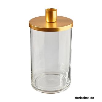 Boite en Verre, Bougeoir en Métal/Bougeoir