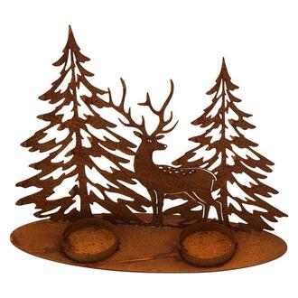 Scène de Forêt en Métal Cerfs/Arbres