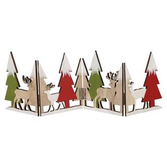 Groupe en Bois Sapin de Noël/Cerf/Chevreuil