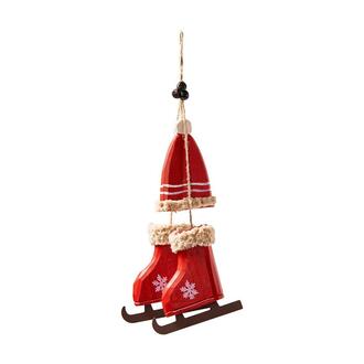 Holz Schlittschuhpaar Mütze