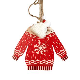 Holz Pullover Norwegerstrick mit Mütze