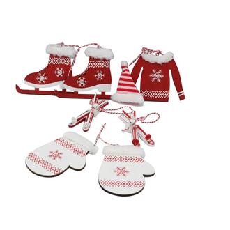 Holz Sortiment Schlittschuh/Handschuh/Ski/Pulli