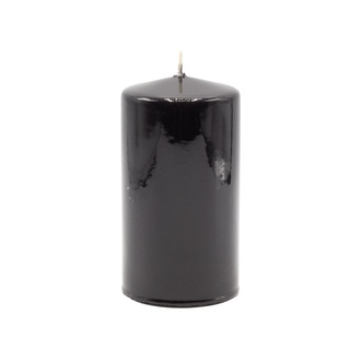  Deko-Stumpenkerze "Safe/Glanzlack" H=130 mm D=70 mm 2 Stück schwarz 