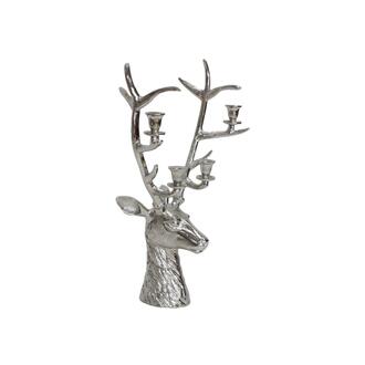 Metal Candlestick Aluminum/Reindeer