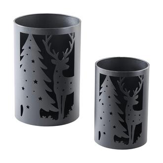 Metall Windlicht Hirschmotiv