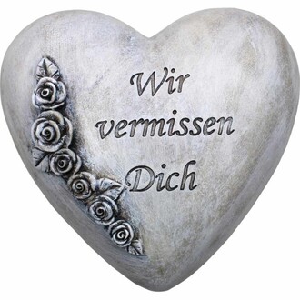 Resin Herz Trauerspruch/Rosen
