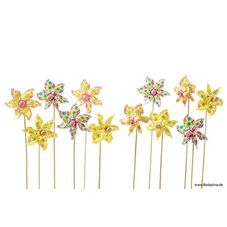Plastik Windrad Bunte Blüten