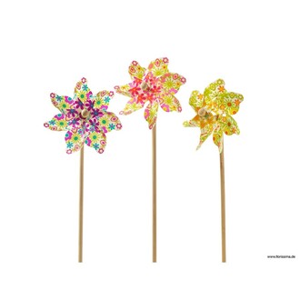 Plastik Windrad Bunte Blüten