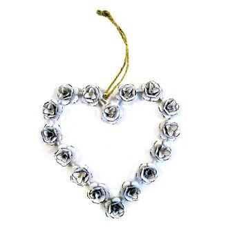 Têtes de Roses en Forme de Cœur en Métal