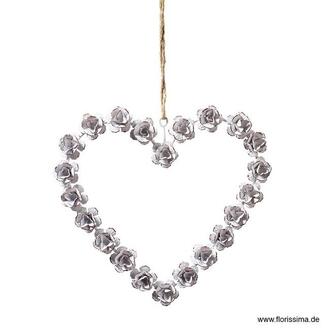 Têtes de Roses en Forme de Cœur en Métal