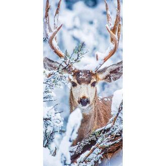 Stoff Banner W/Hirsch im Wald