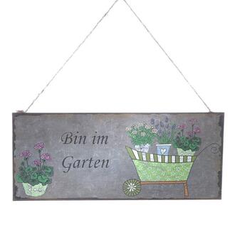 Plaque en Métal Je Suis Dans le Jardin