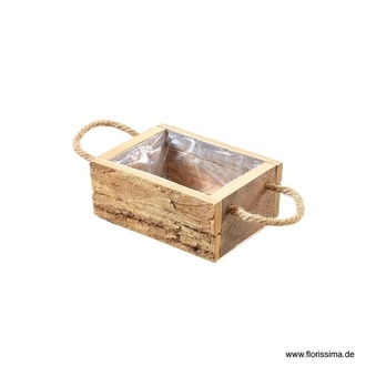 Wooden Bowl Bark/Flori/Jute Handle