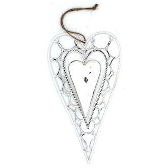 Metal Heart Pointed/Jute Thread