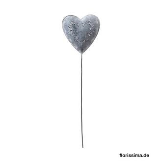Metall Gartenstecker Blumenherz