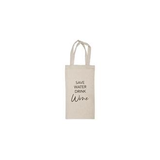 Stoff Flaschentasche Save Water drink Wine