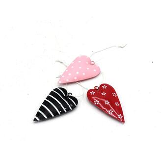 Metal Heart Dots/Stripes/Flower