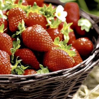 Napkin Strawberries In A Basket