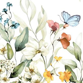 Napkin Watercolor Flowers/Butterflies