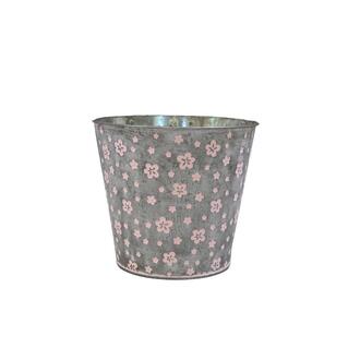 Zink Übertopf Blüten