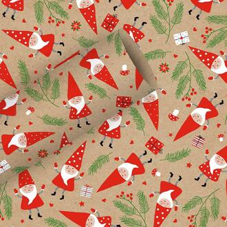 Weihnachts-Geschenkpapier Wichtel