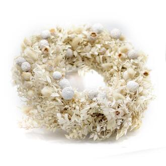 Couronne de Ruscus Ruscus/Phalaris/Chardon Fraise