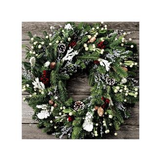 Weihnachtsserviette Dekorierter Tannenkranz