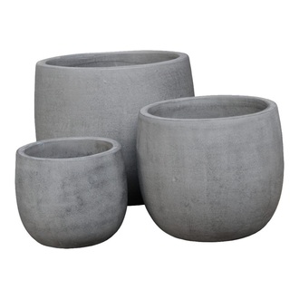 Terrakotta Übertopf Rondo/Grey