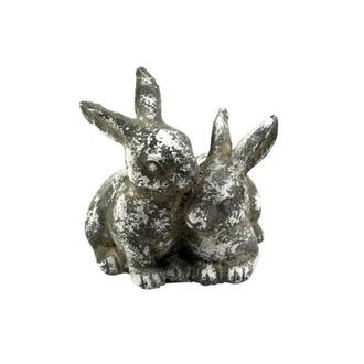 Keramik Hasenpaar Zement