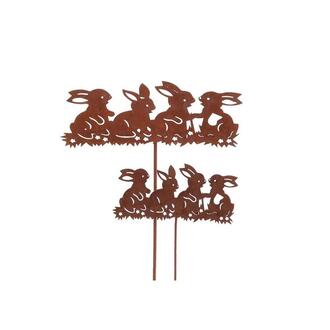 Tuteur de Jardin en Métal Famille de Lapins