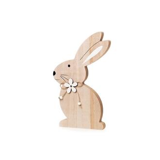 Nœud en Jute en Forme de Lapin en Bois avec Fleurs