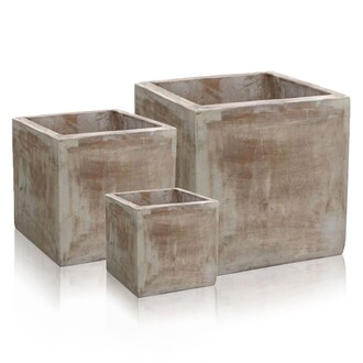 Terrakotta Übertopf Cubo/Antik
