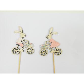 Lapin Cycliste/Garçon/Fille en Bois