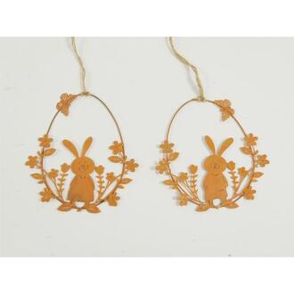 Lapin en Métal Couleur Œuf/Rouille