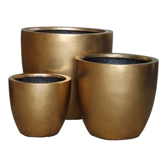 Polystone Übertopf Gold