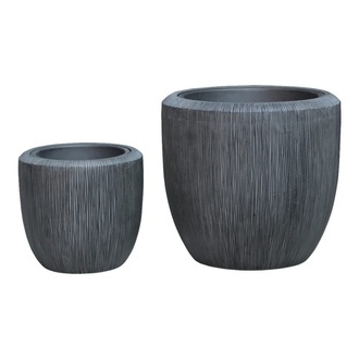 Polystone Übertopf Rille