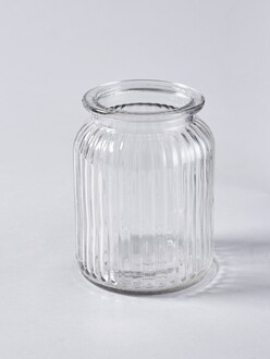 Vase/Pot en Verre Rainuré