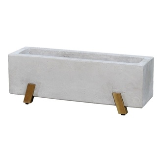 Jardinière en Béton Légère/Pieds en Bois