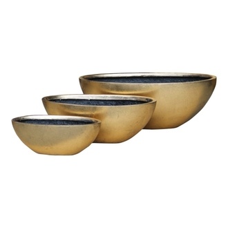 Polystone Schale Schiff/Gold