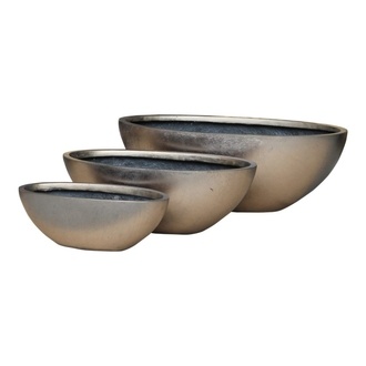 Polystone Schale Schiff/Silver