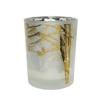 Glas Windlicht Goldbaum